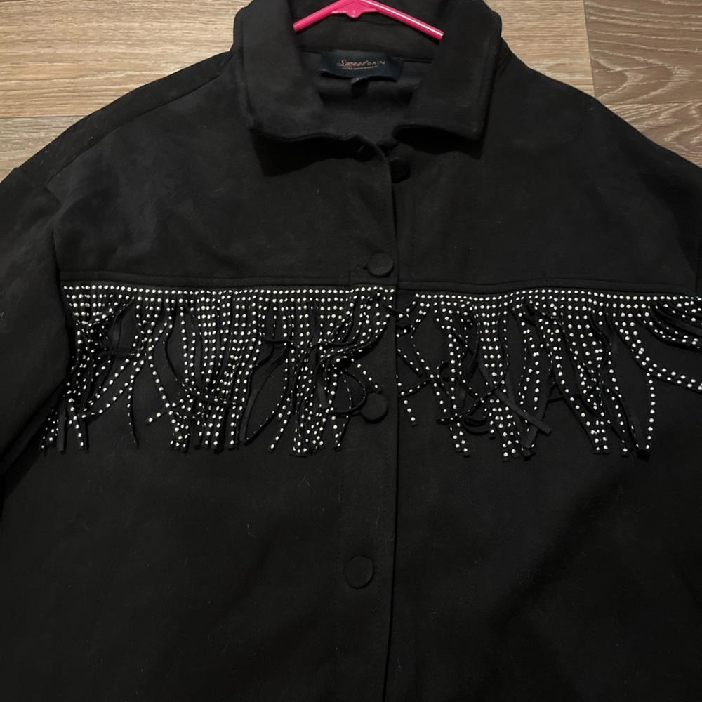 ☀️ Black jacket with Silver Fringe☀️ - Picture 6 of 10